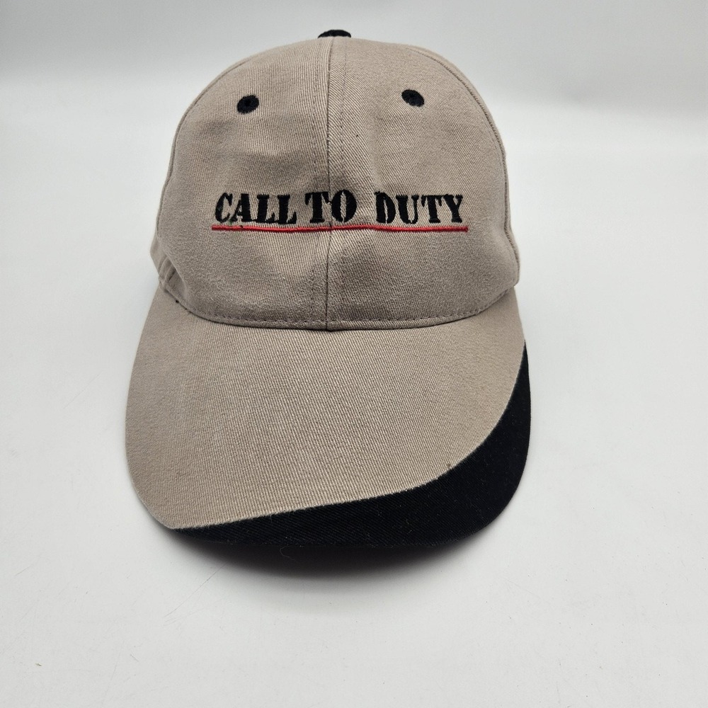 Call To Duty Hat Cap Strap Back Tan Black U.S. Army Embroidered Military Mens